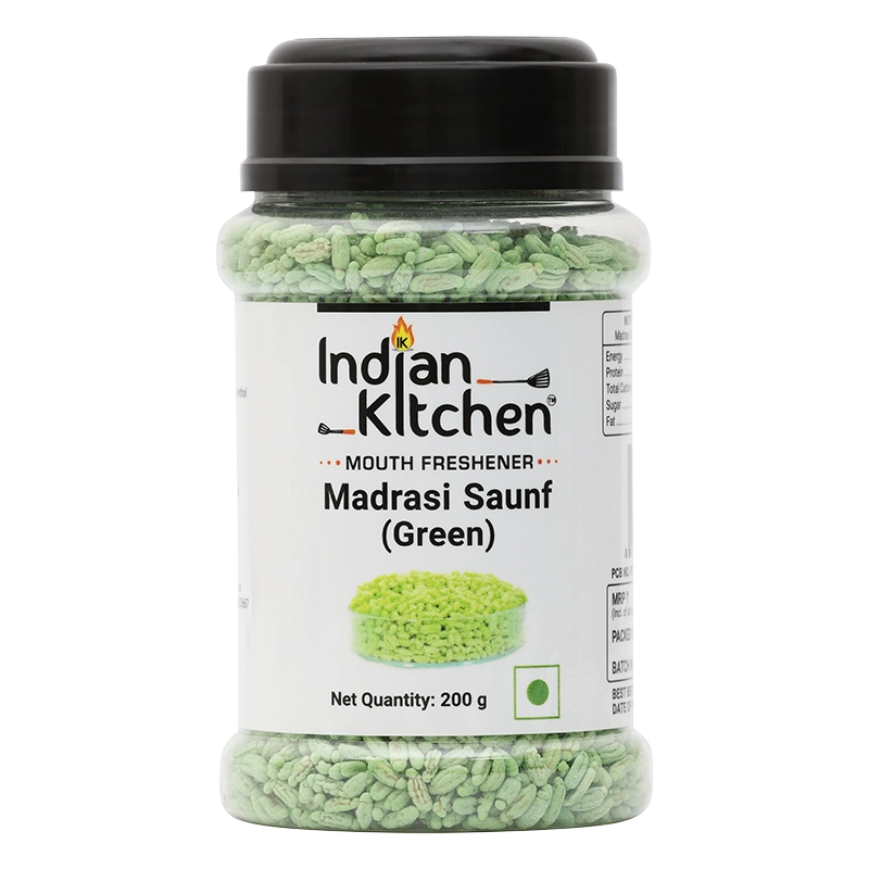 Indian Kitchen Madrasi Green Saunf 200g - Indian Kitchen 